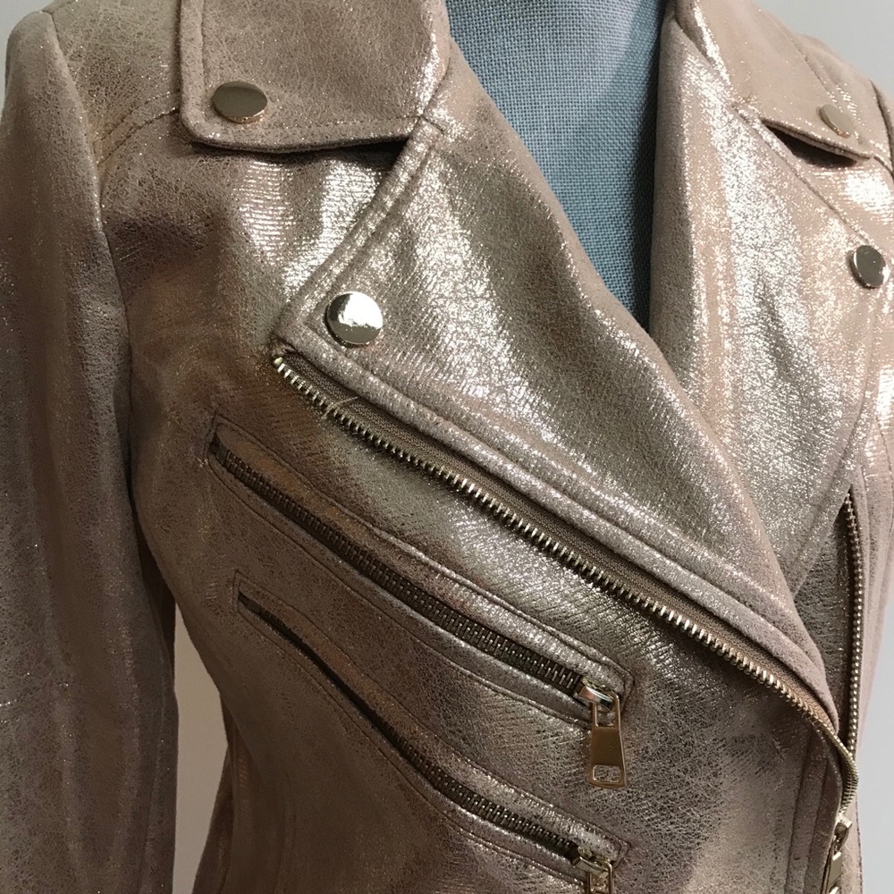 V Cristina Metallic Rose Gold/Gold Jacket {S}